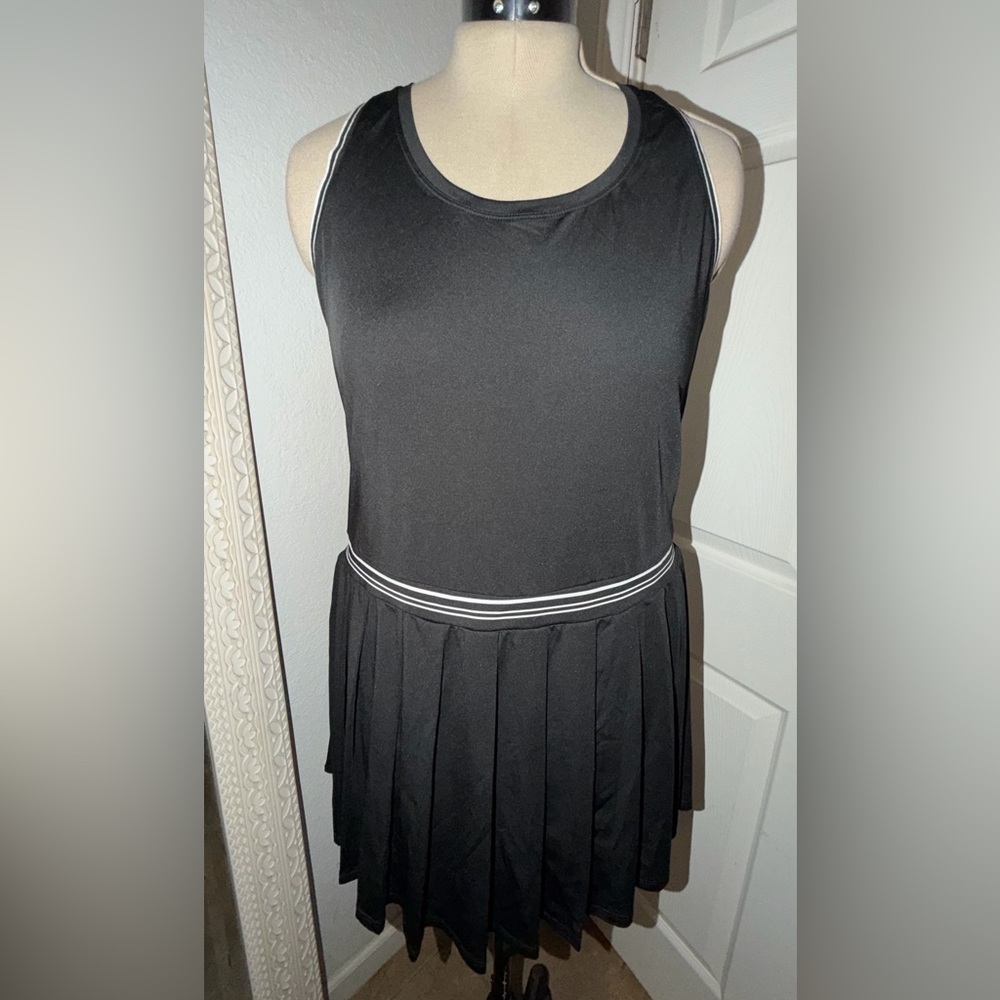 HALARA Racerback Color Block Stripe Pleated Mini Tennis Active Dress - Picture 4 of 7